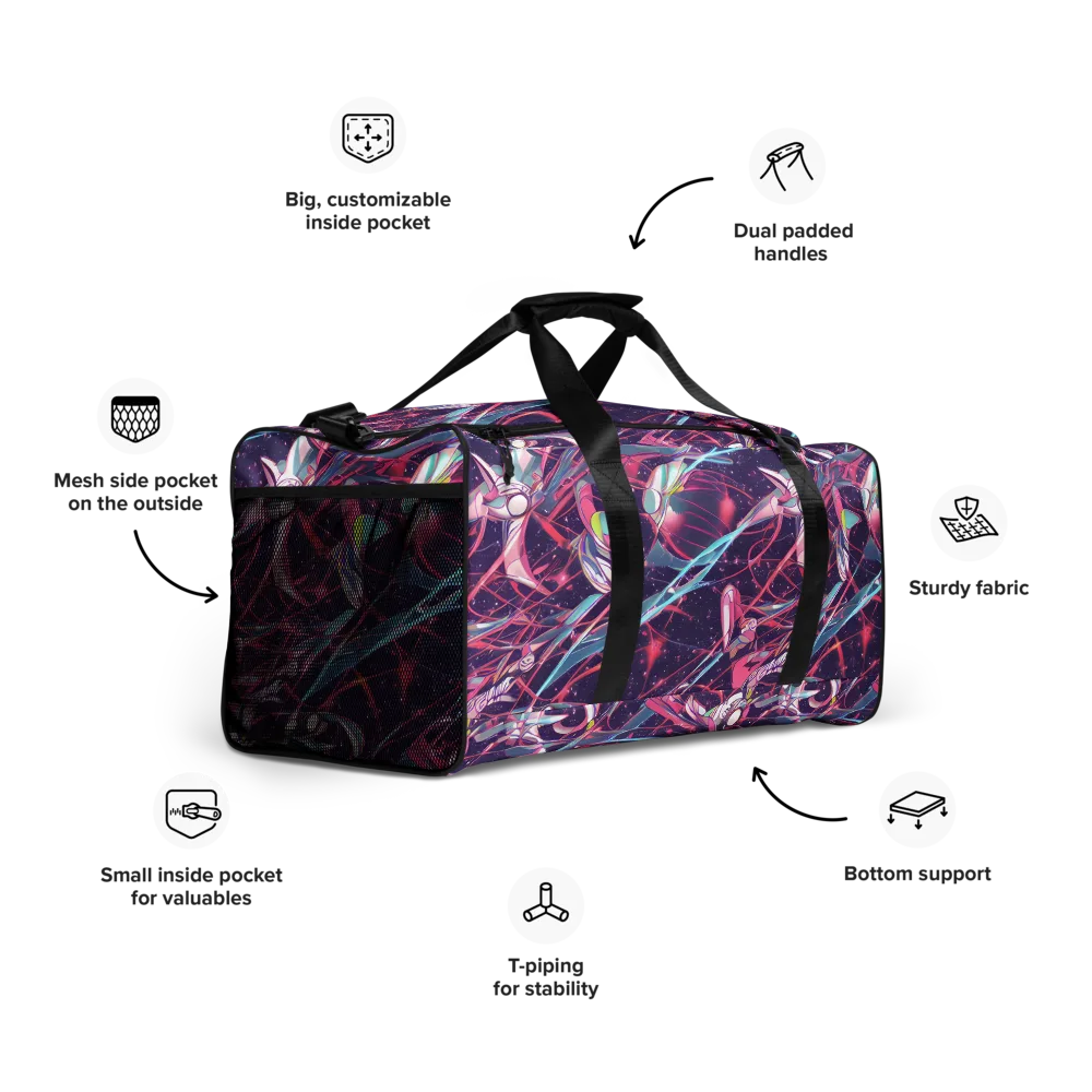 Neo-Tokyo Twirl on Duffle Bag — Right Front