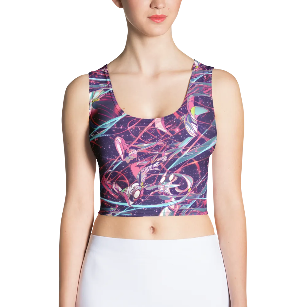 Neo-Tokyo Twirl on Crop Top — Front