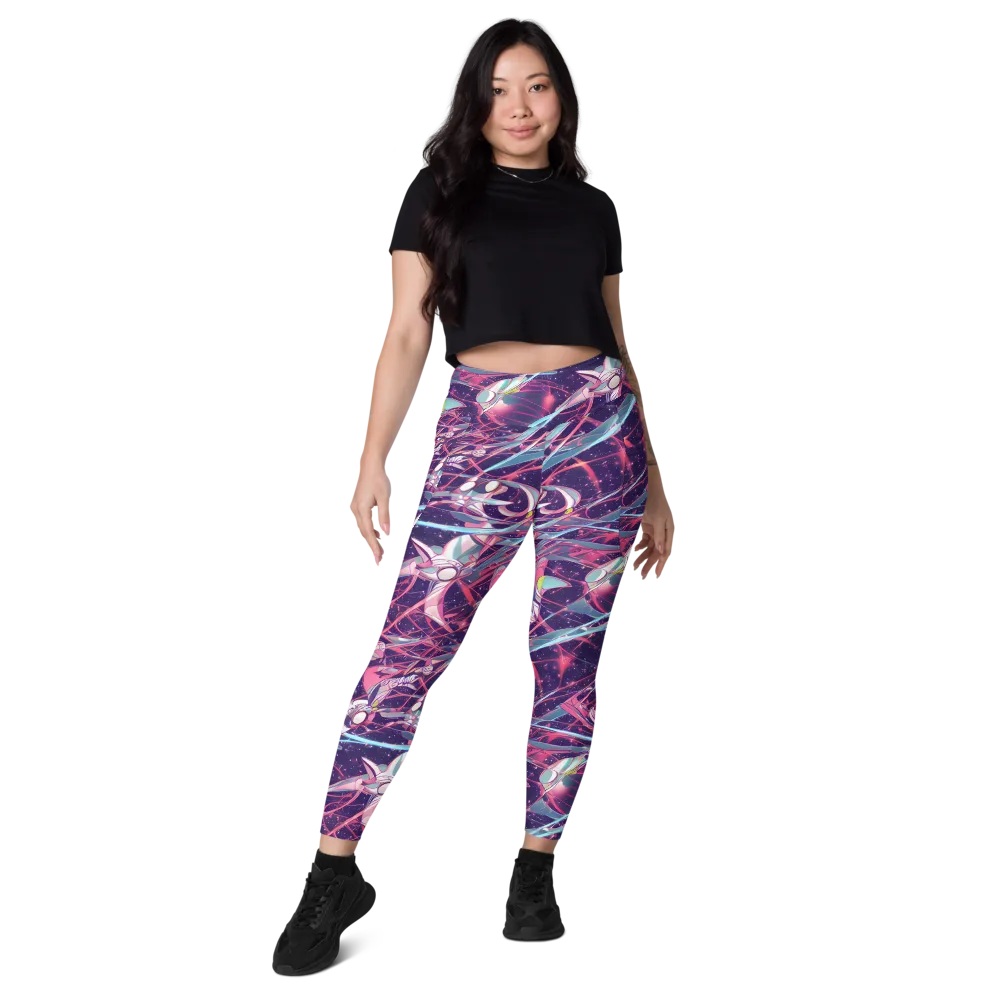 Neo-Tokyo Twirl on Leggings with Pockets — Front