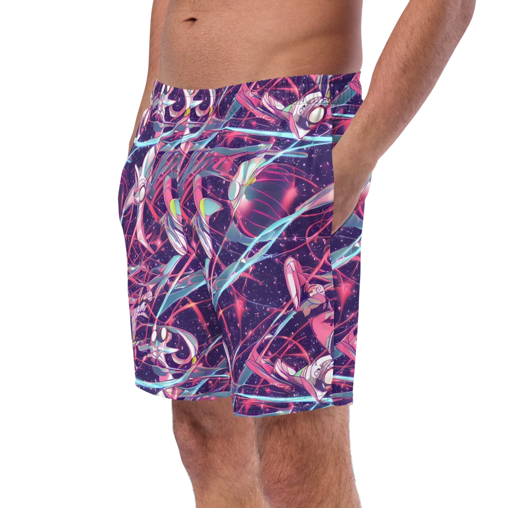 Neo-Tokyo Twirl on Swim Trunks — Left Front