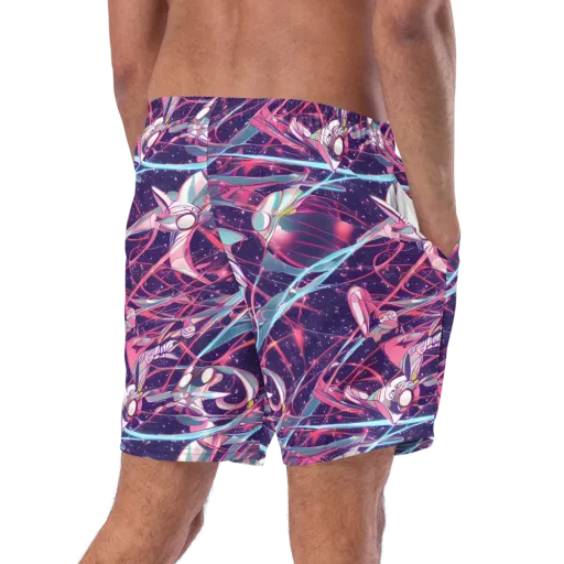 Neo-Tokyo Twirl on a Swim Trunks