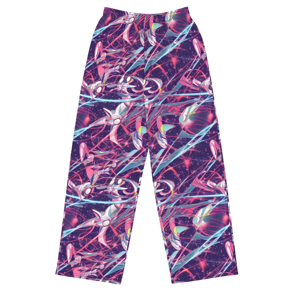 Neo-Tokyo Twirl on Wide-Leg Pants — Front