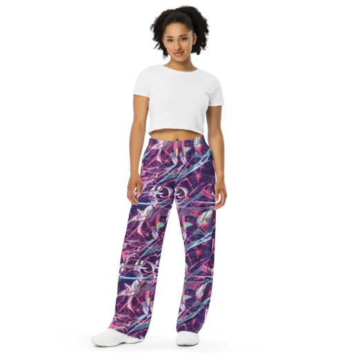 Neo-Tokyo Twirl on a Wide-Leg Pants