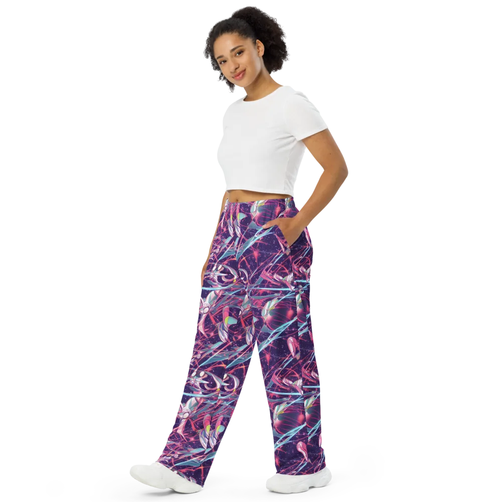 Neo-Tokyo Twirl on Wide-Leg Pants — Left Front