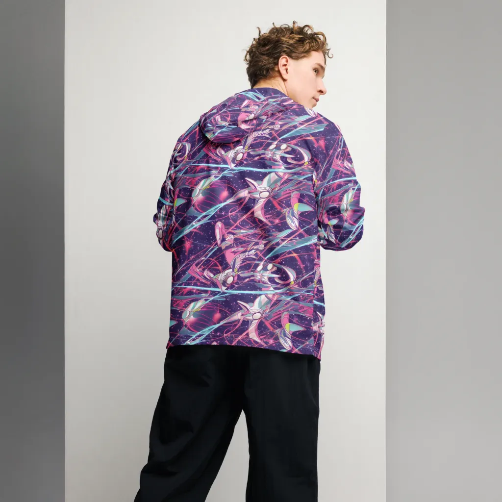 Neo-Tokyo Twirl on Men's Windbreaker — Back