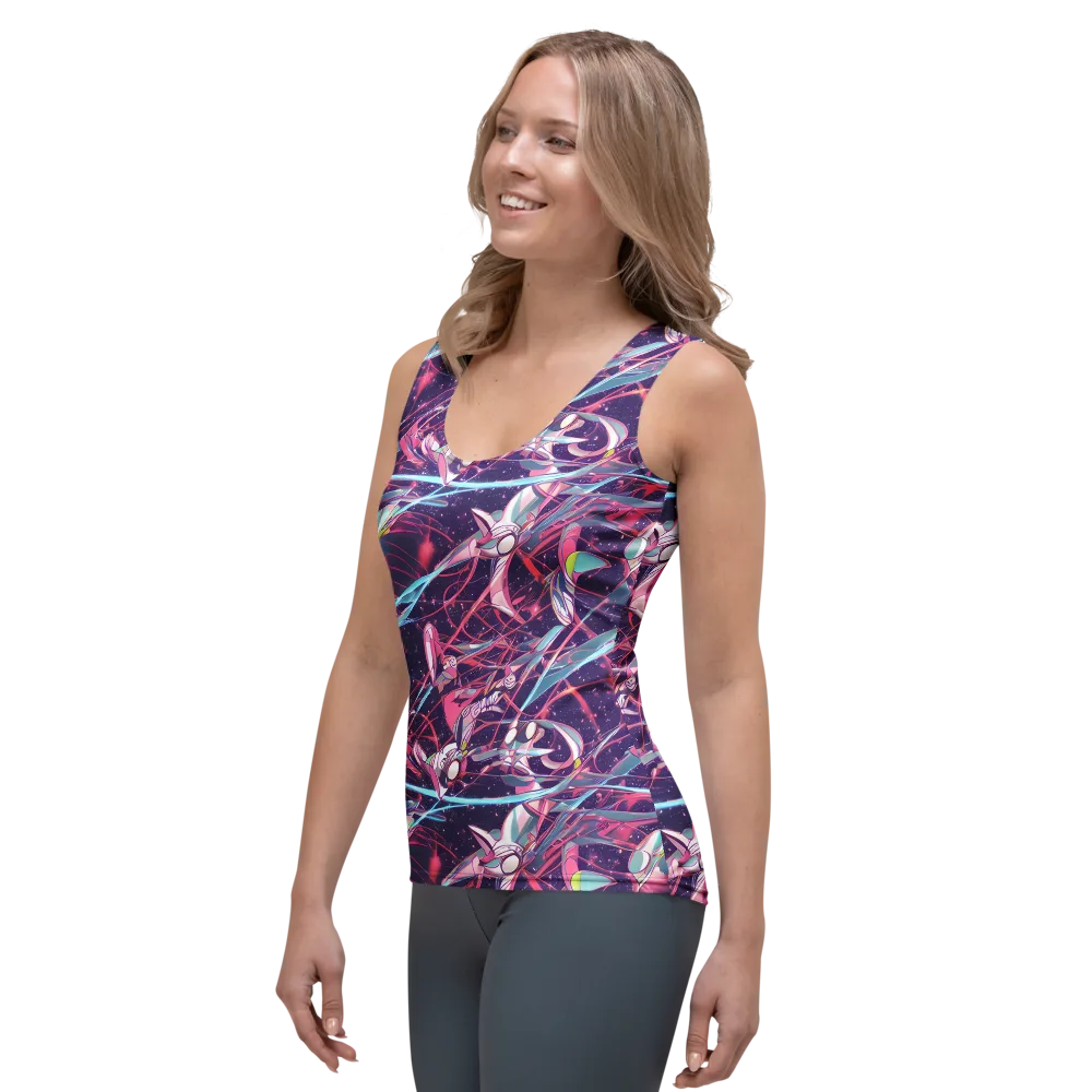 Neo-Tokyo Twirl on Women's Tank Top — Left Front