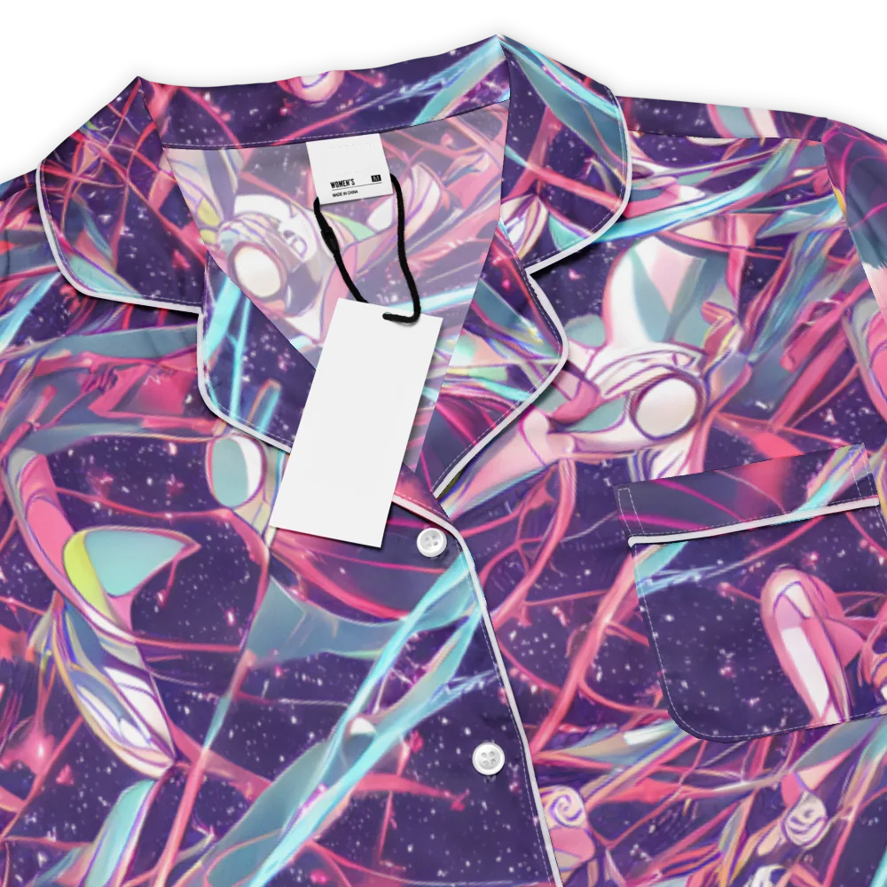 Neo-Tokyo Twirl on Women's Short Sleeve Pajama Top — Product details