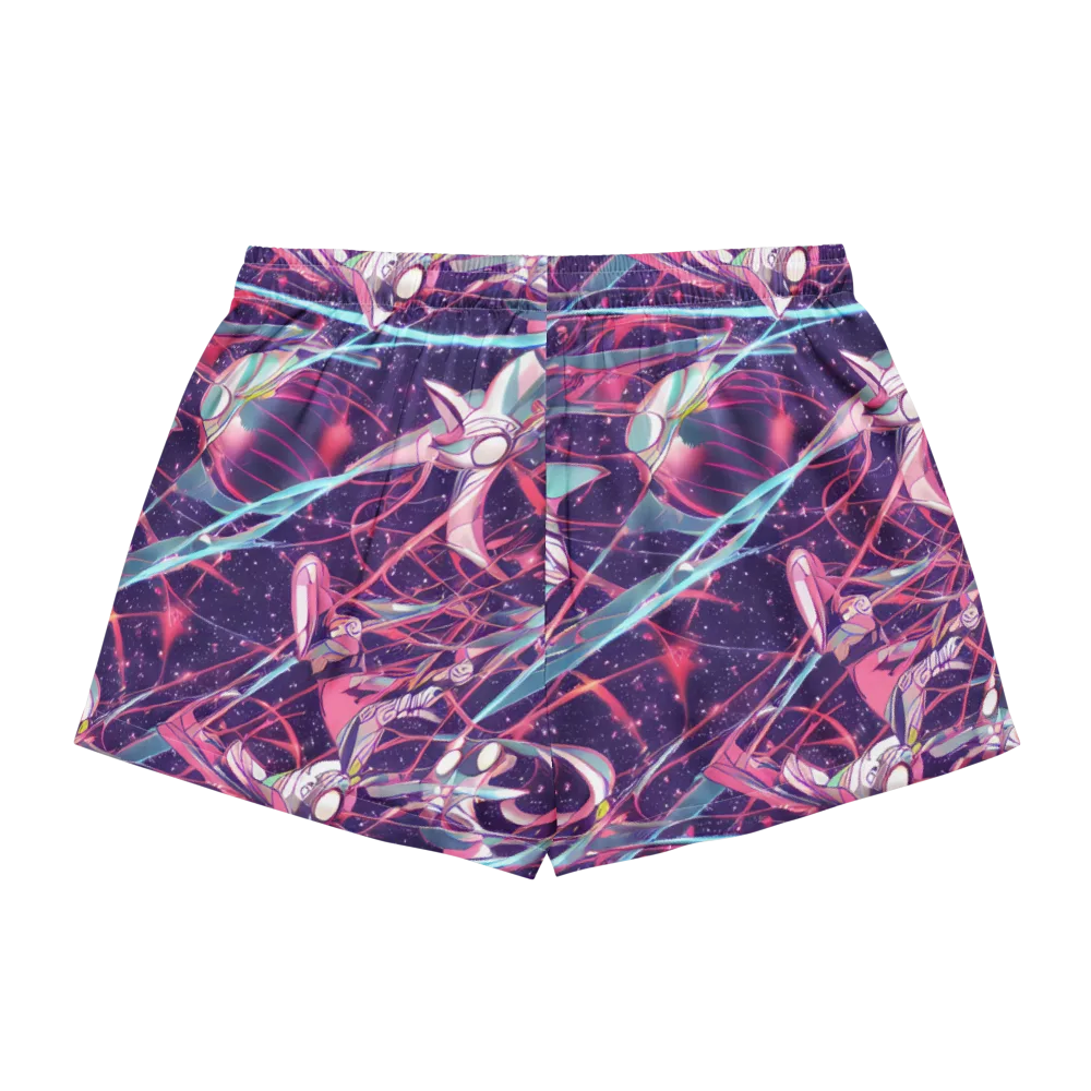Neo-Tokyo Twirl on Women's Pajama Shorts — Back