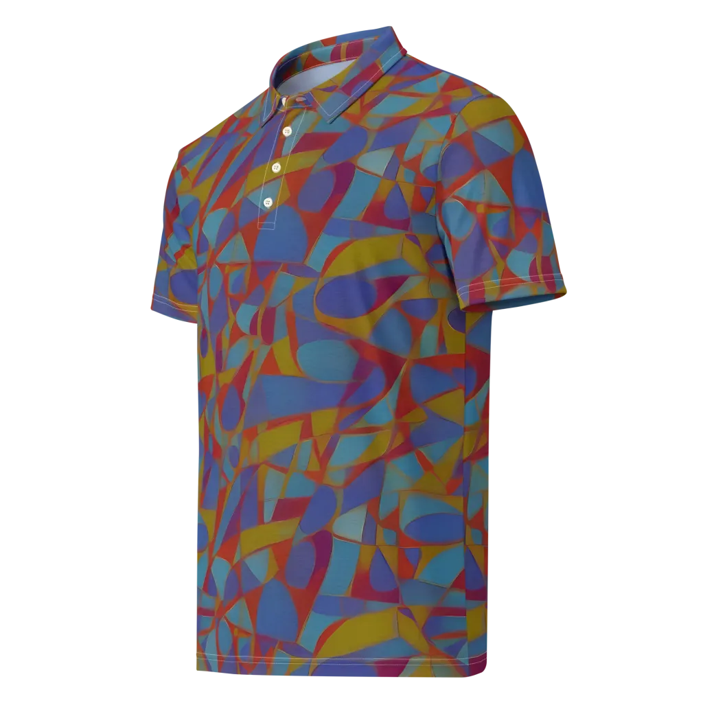 Prism Circuit on Men's Slim Fit Polo Shirt — Left Front