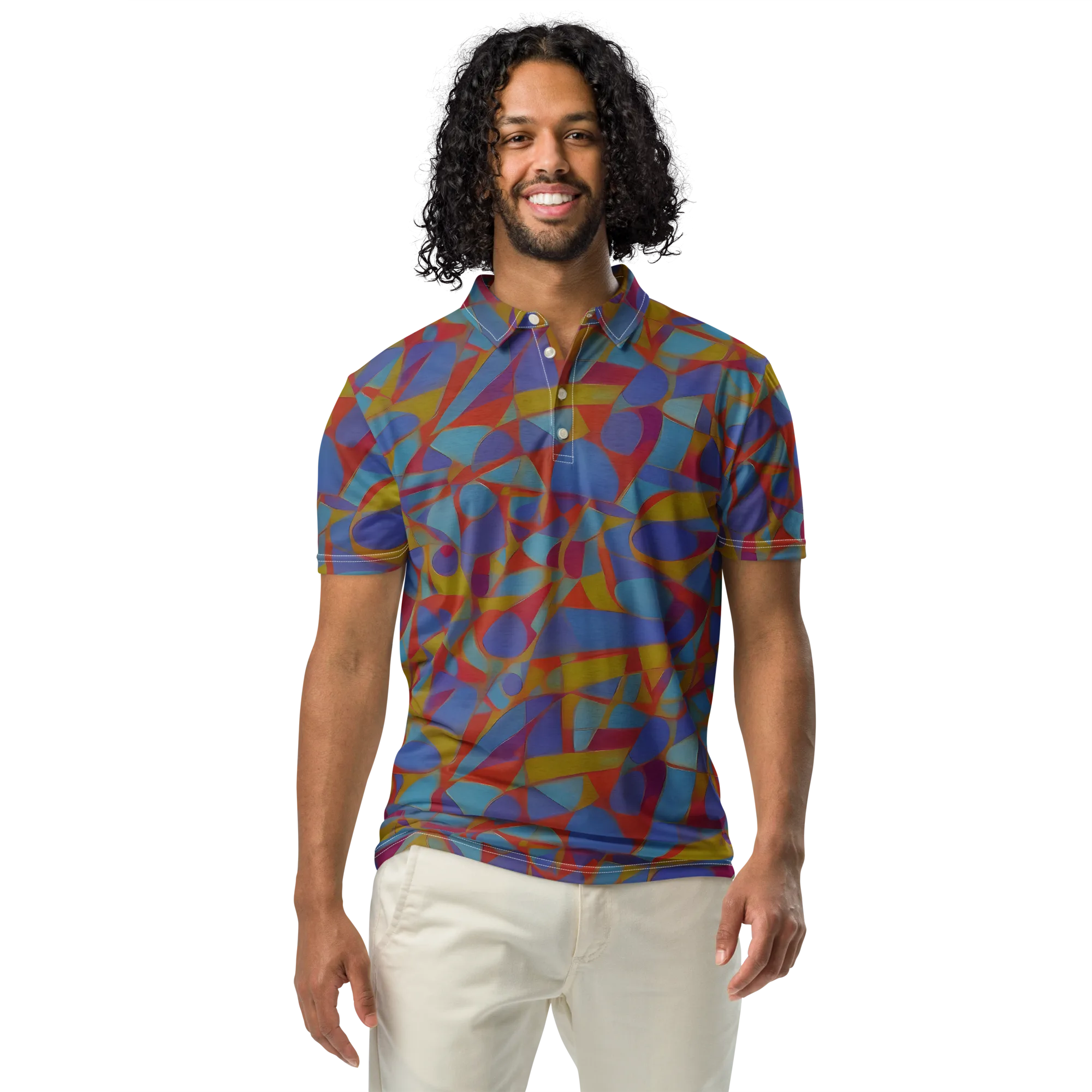 Prism Circuit on Men's Slim Fit Polo Shirt — Front
