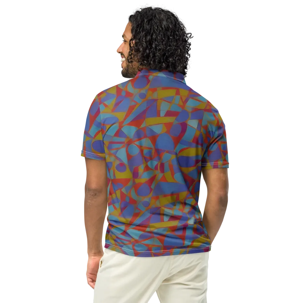 Prism Circuit on Men's Slim Fit Polo Shirt — Back