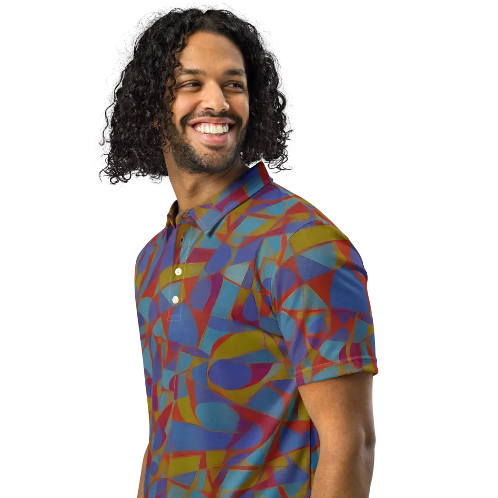 Prism Circuit on Men's Slim Fit Polo Shirt — Left Front