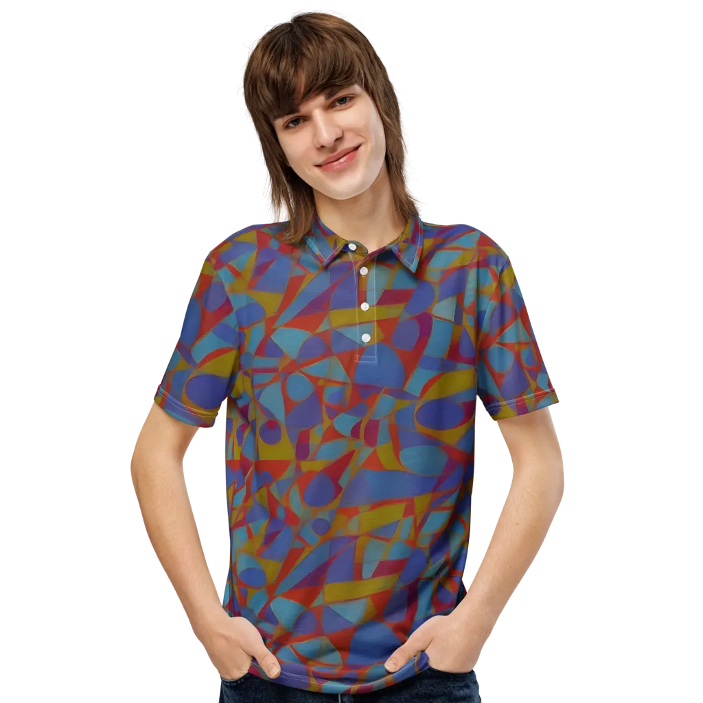 Prism Circuit on Men's Slim Fit Polo Shirt — Front