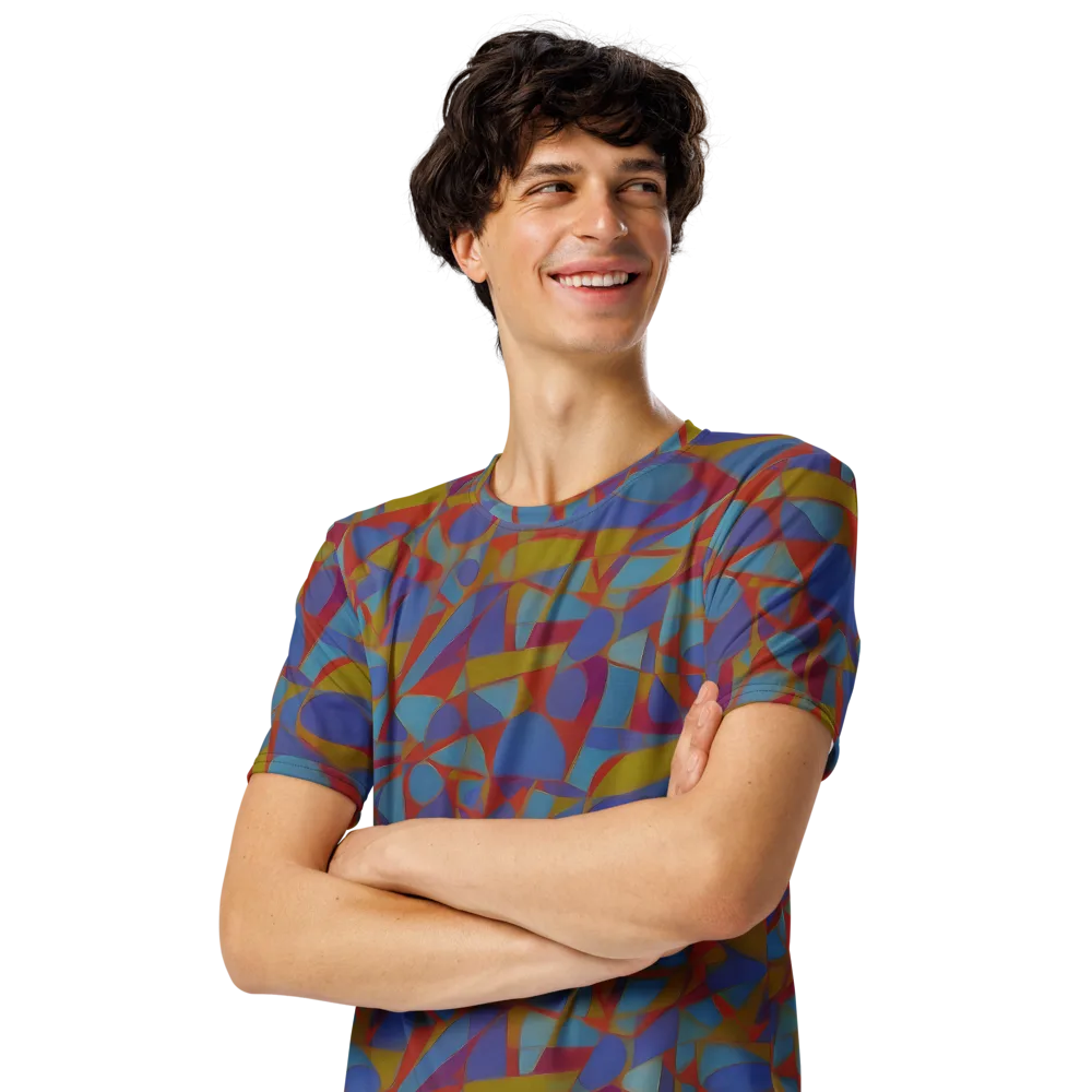 Prism Circuit on Men's Crew Neck T-Shirt — Left Front