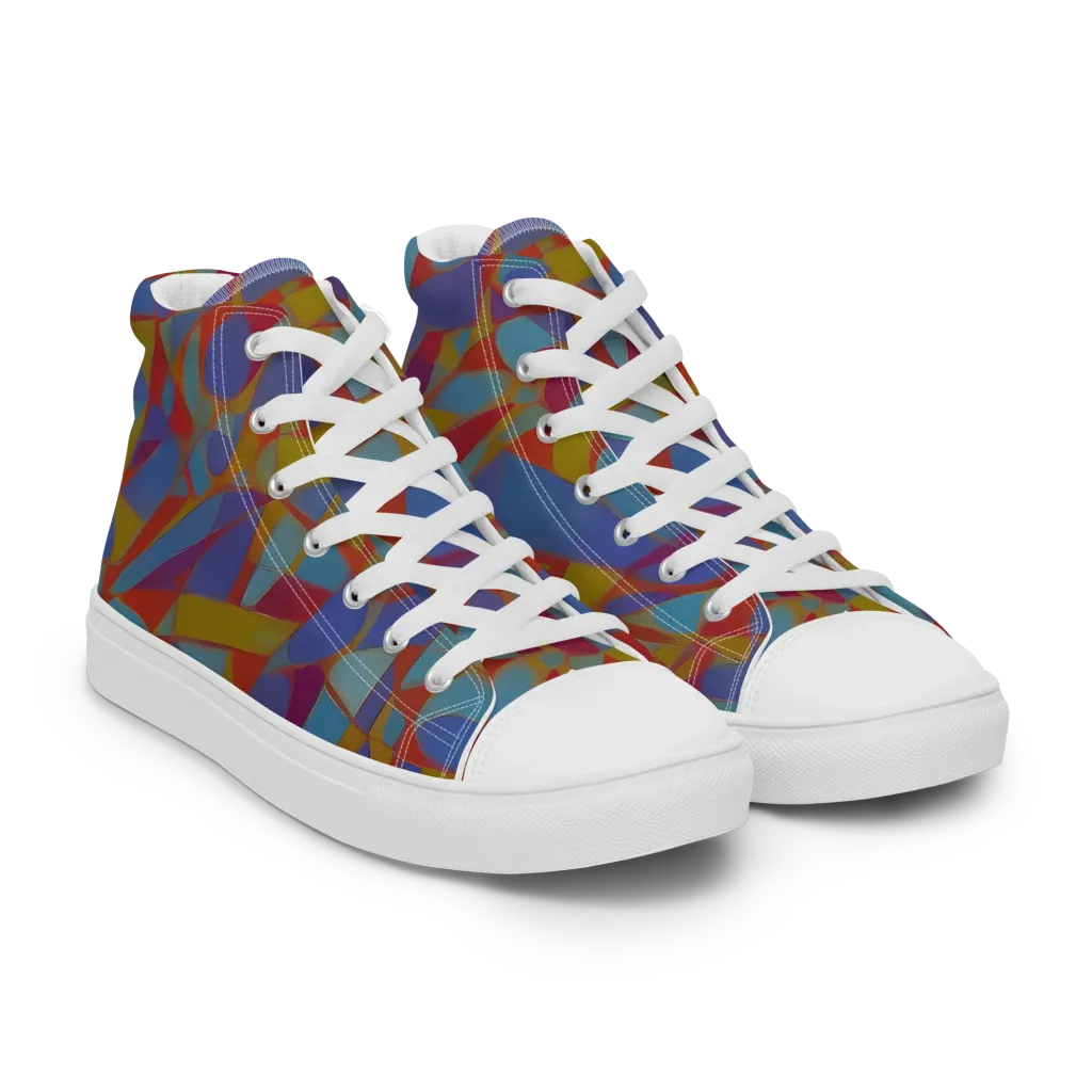 Prism Circuit on Men's High Top Canvas Shoes — Right Front