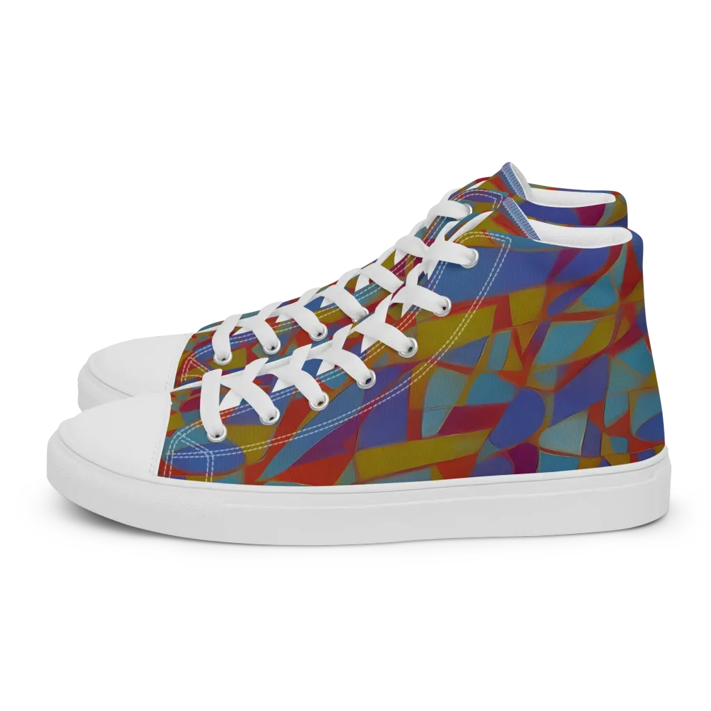 Prism Circuit on Men's High Top Canvas Shoes — Left