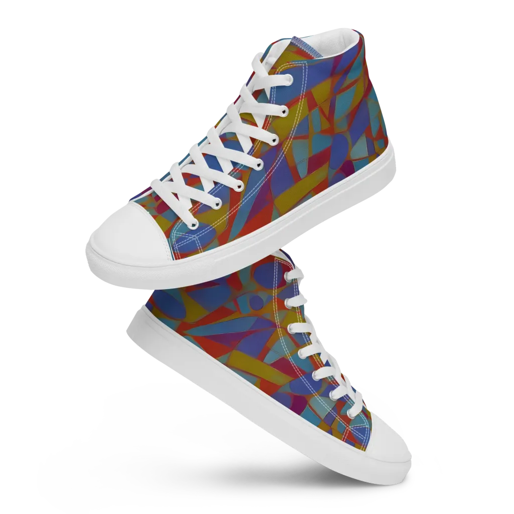 Prism Circuit on Men's High Top Canvas Shoes — Front