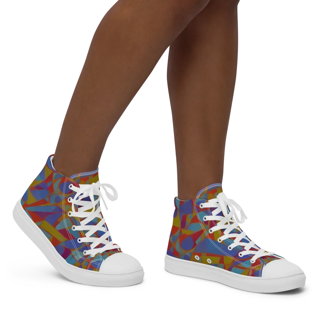 Prism Circuit on Women's High Top Canvas Shoes — Right