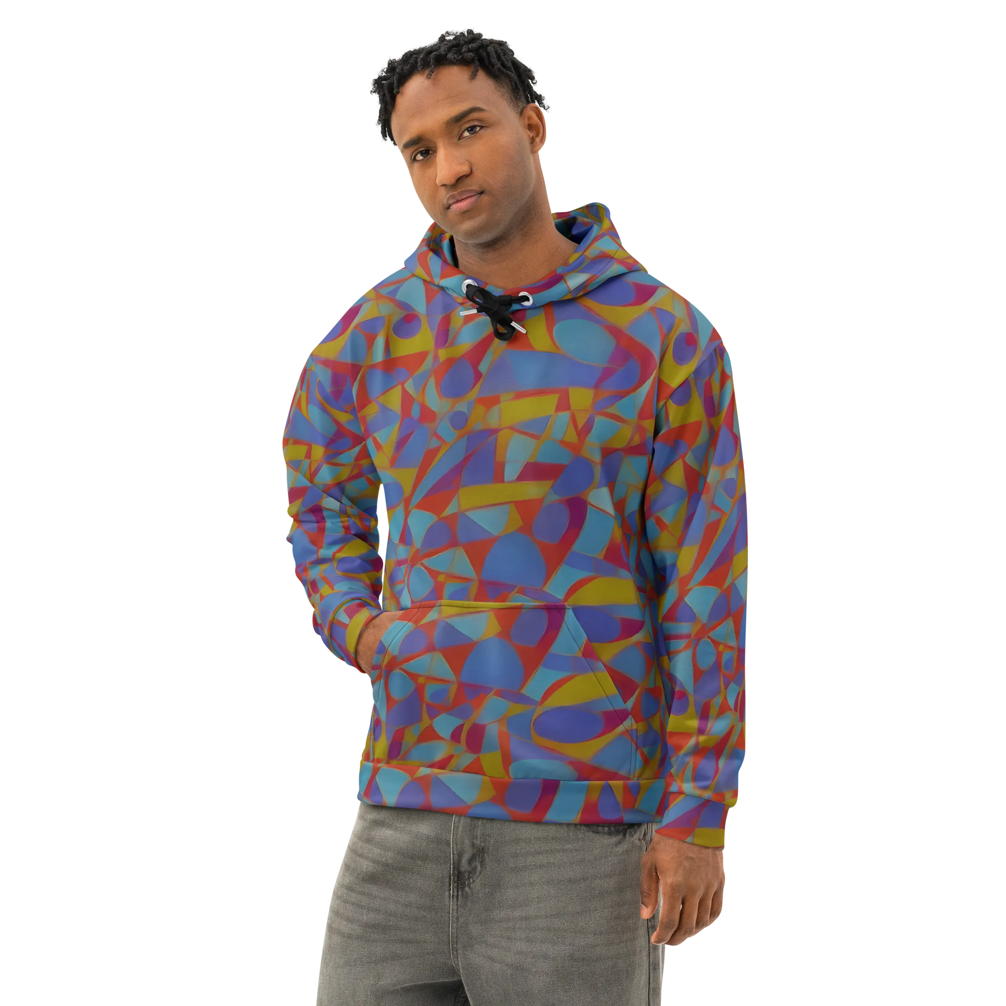 Prism Circuit on Cotton Hoodie — Left Front