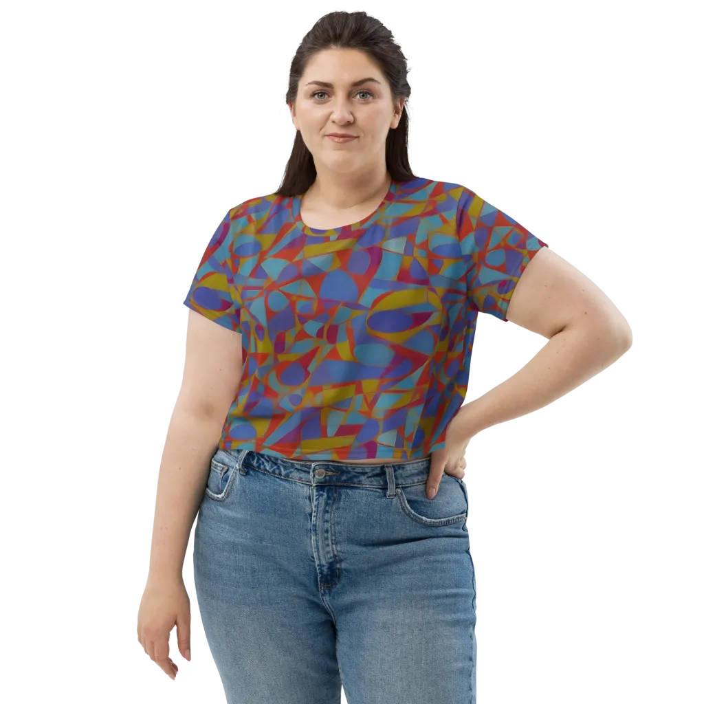 Prism Circuit on Crop Tee — Front