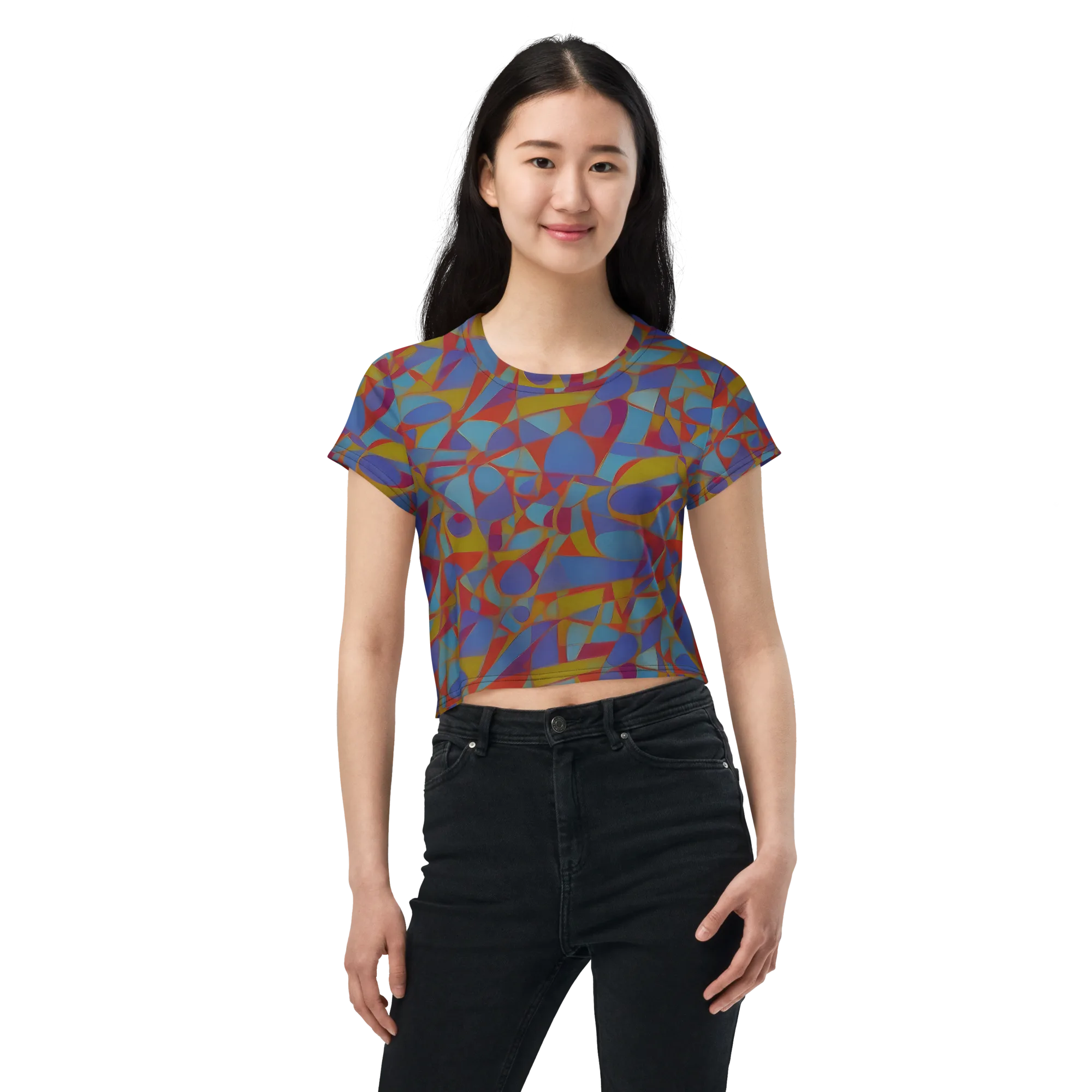 Prism Circuit on Crop Tee — Front