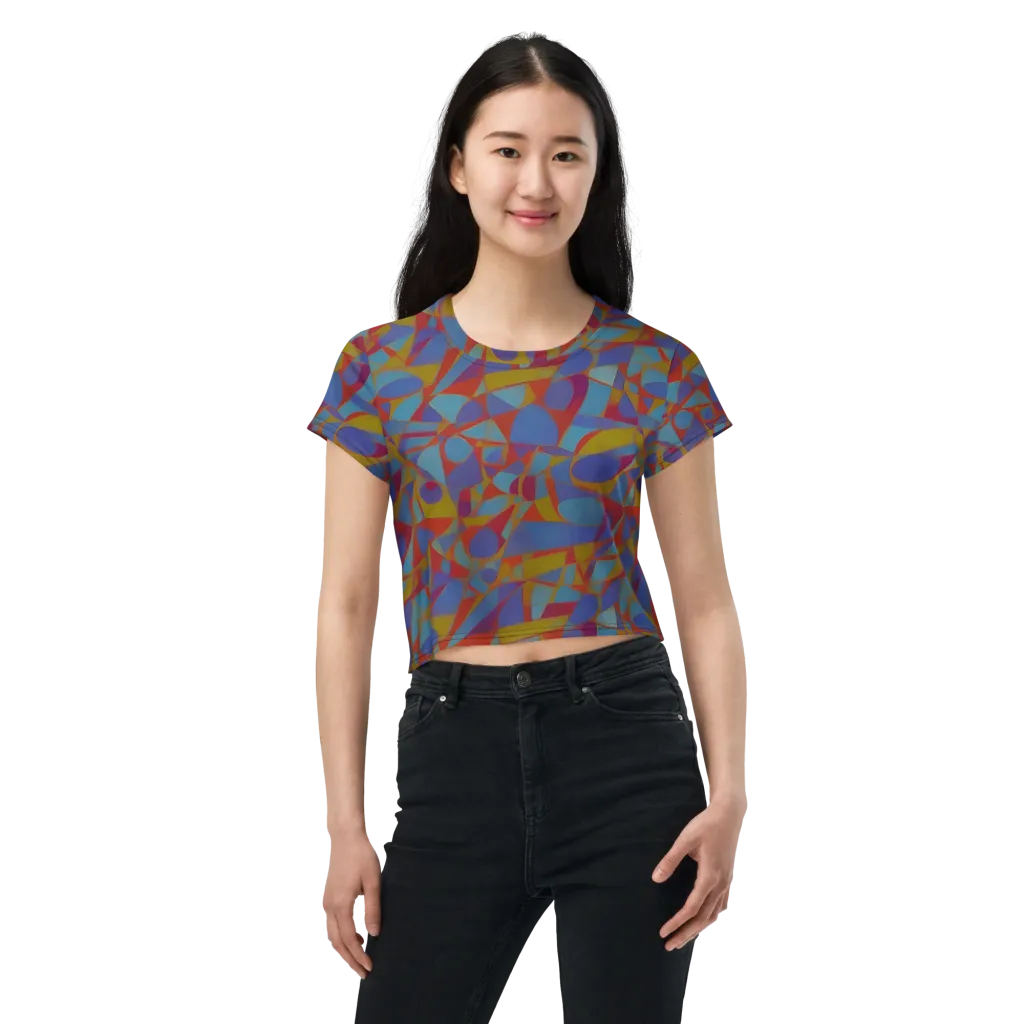 Prism Circuit on Crop Tee — Front