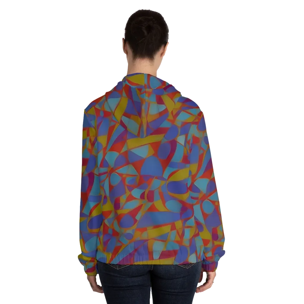 Prism Circuit on Women's Full-Zip Hoodie — Back On Person