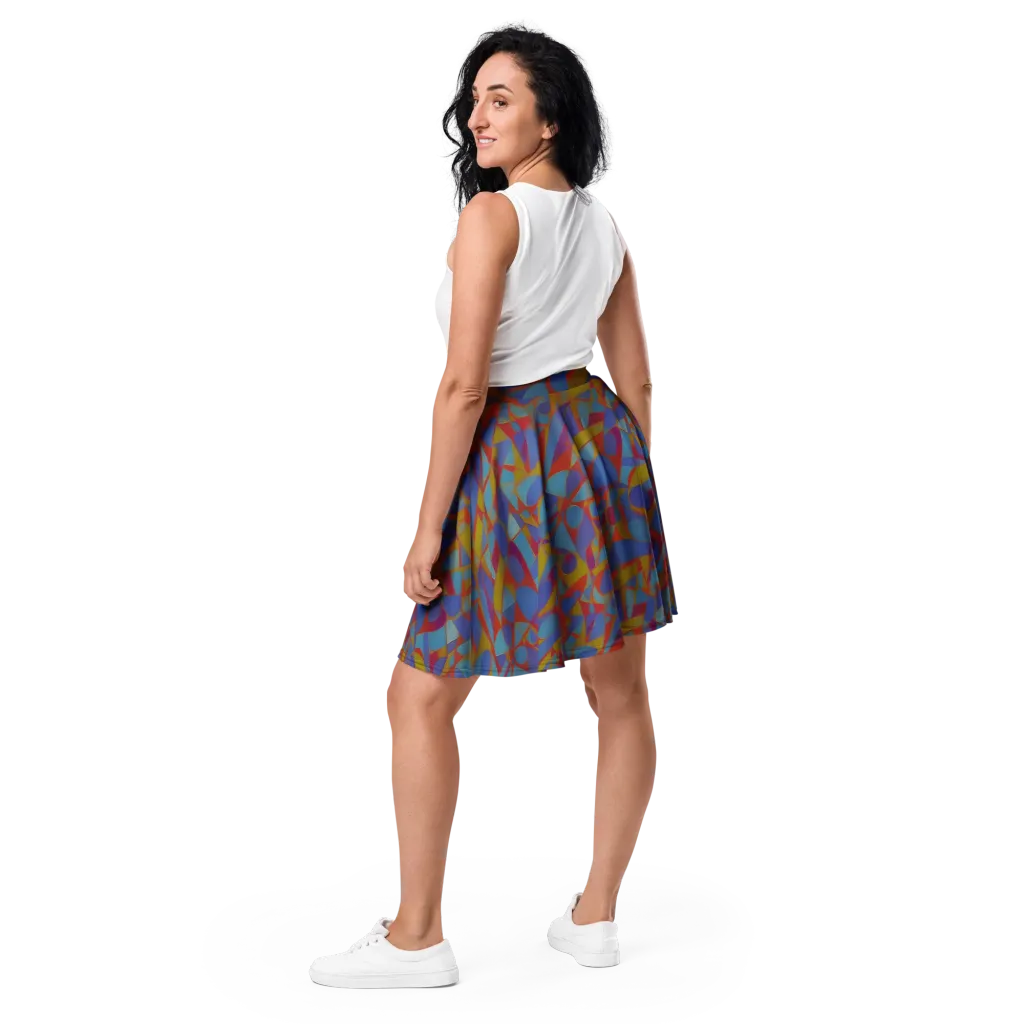 Prism Circuit on Skater Skirt — Back