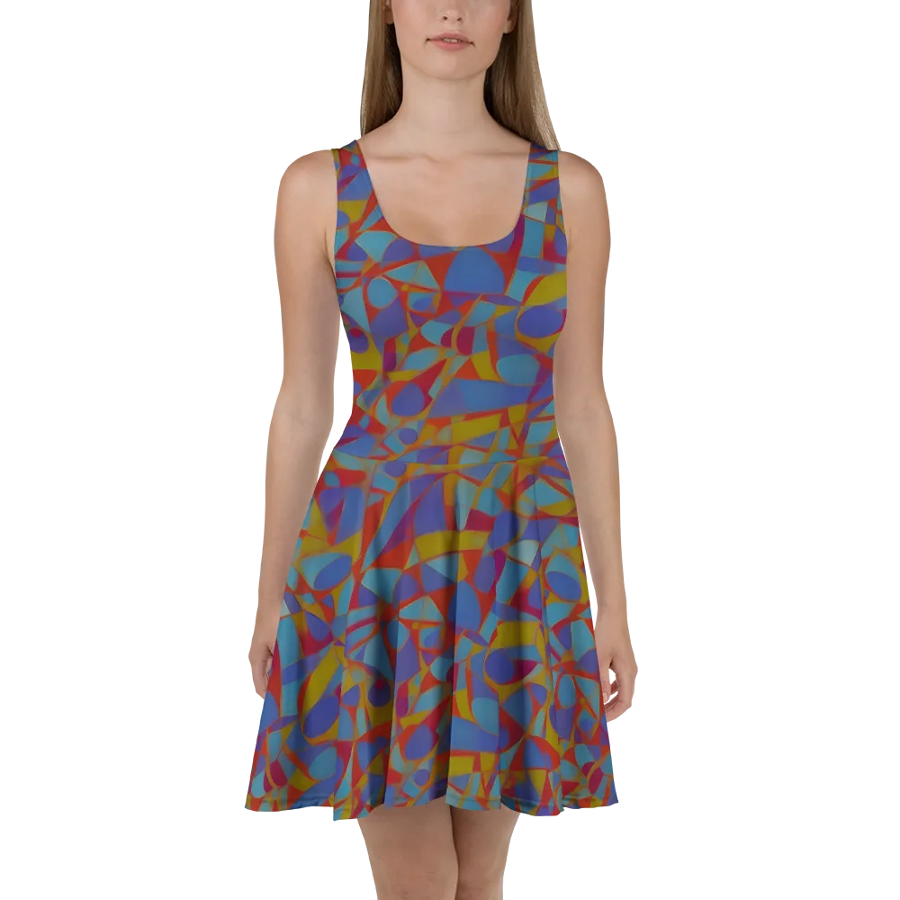 Prism Circuit on Skater Dress — Front