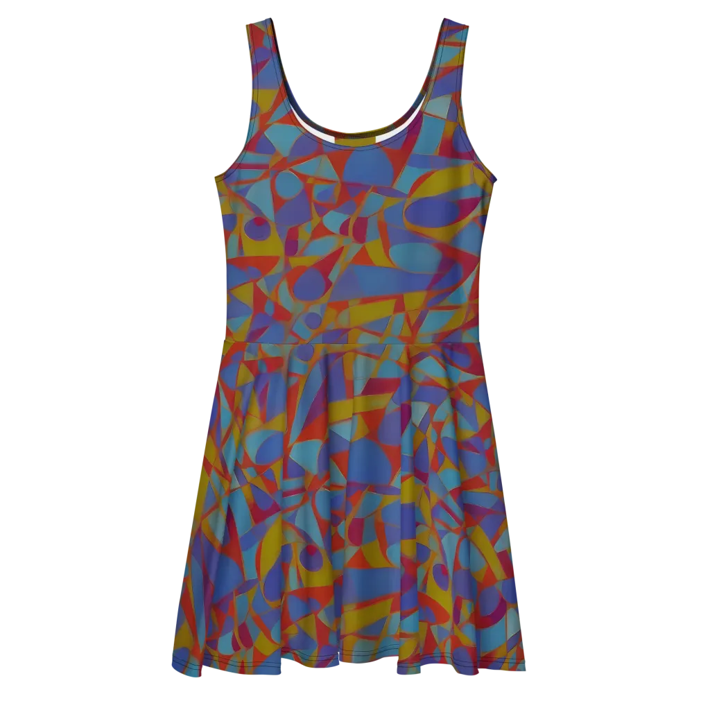 Prism Circuit on Skater Dress — Front