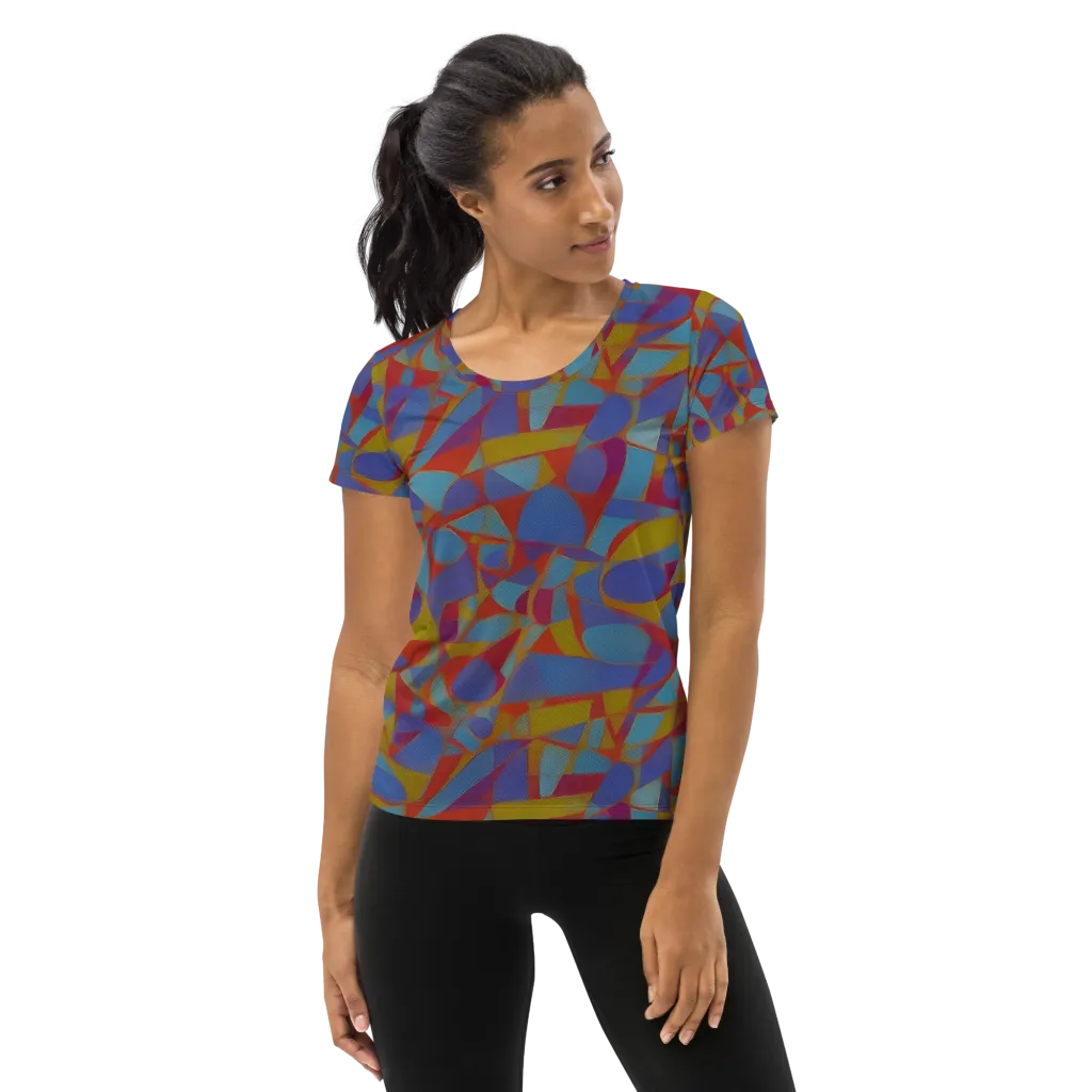 Prism Circuit on Women's Athletic T-Shirt — Front