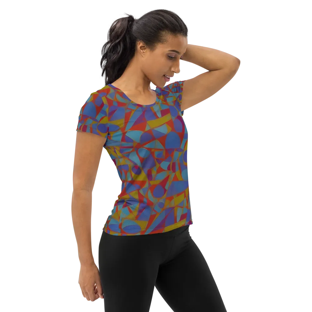 Prism Circuit on Women's Athletic T-Shirt — Right