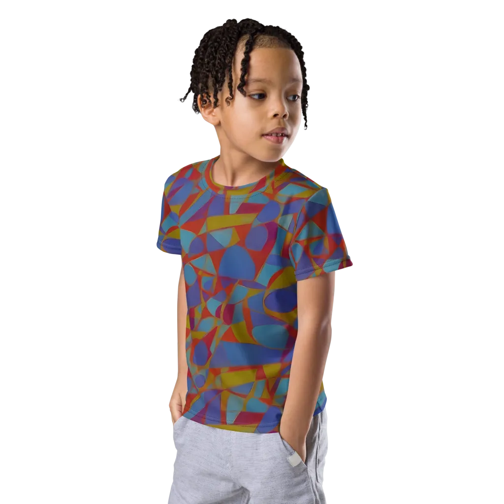 Prism Circuit on Kids Crew Neck T-Shirt — Left Front