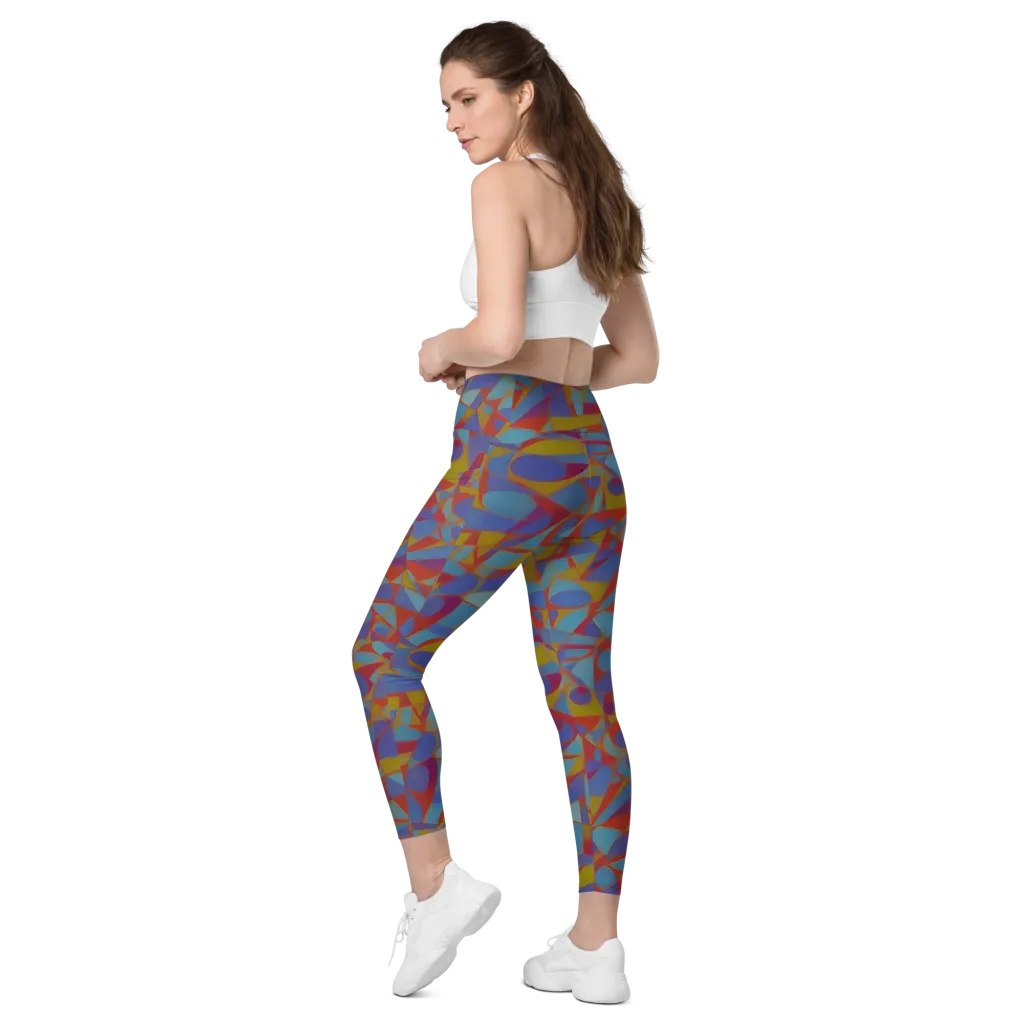 Prism Circuit on Leggings with Pockets — Left Back