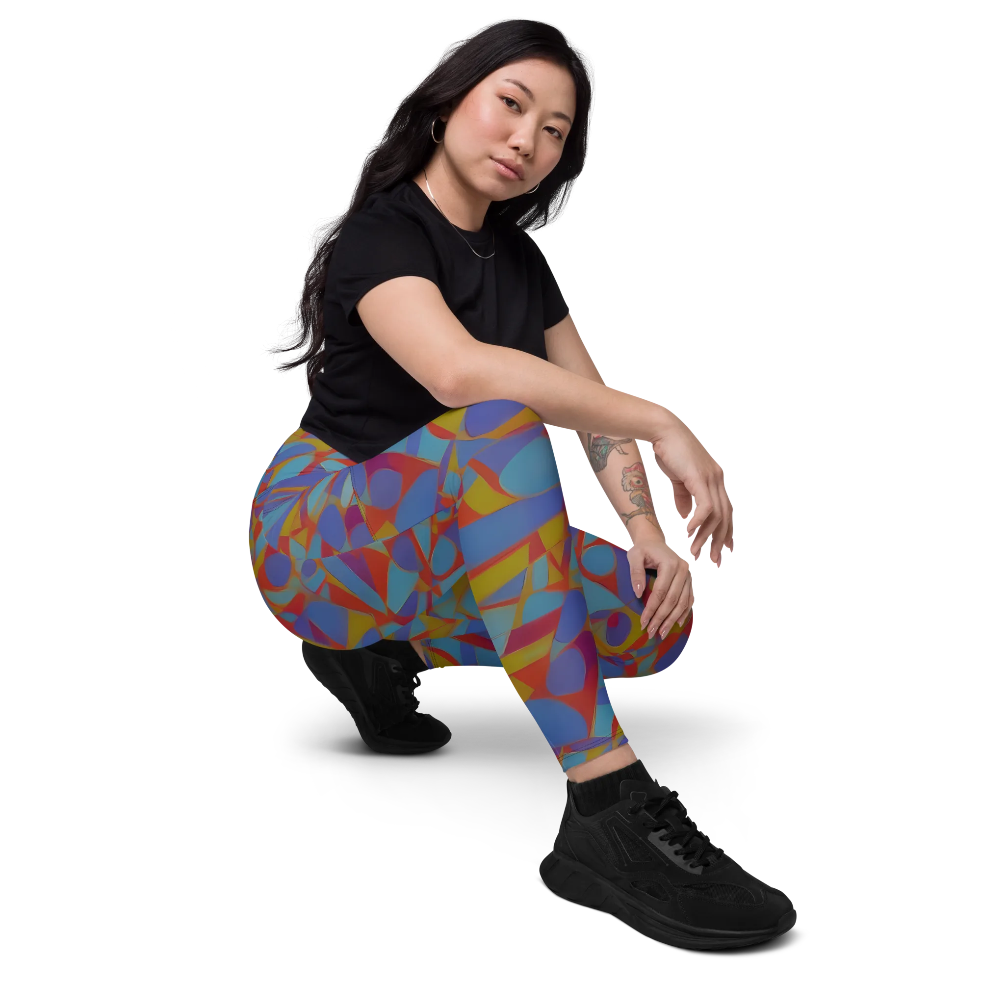 Prism Circuit on Leggings with Pockets — Right Front