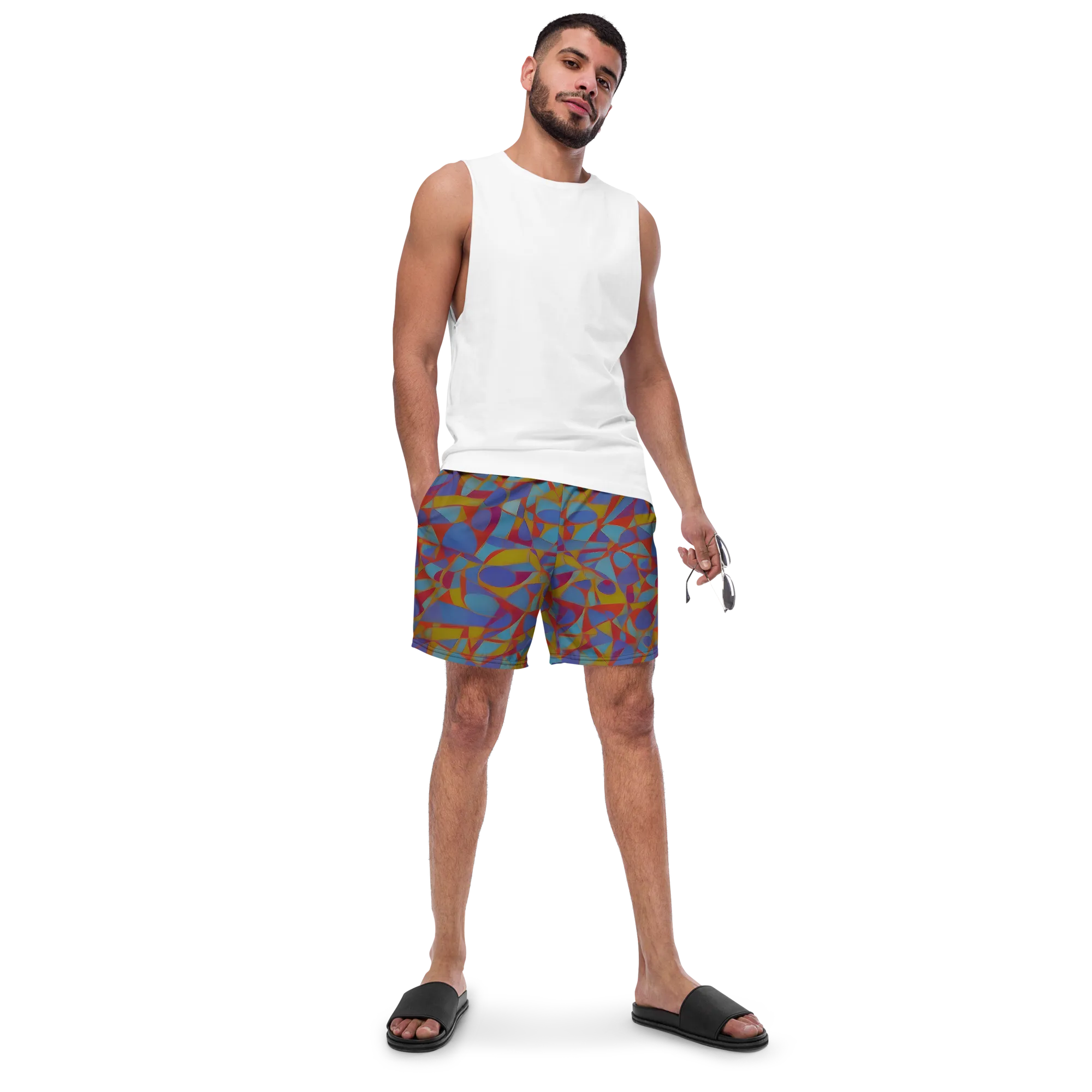 Prism Circuit on Swim Trunks — Front