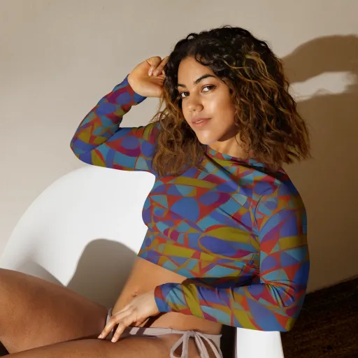 Prism Circuit on a Long Sleeve Crop Top