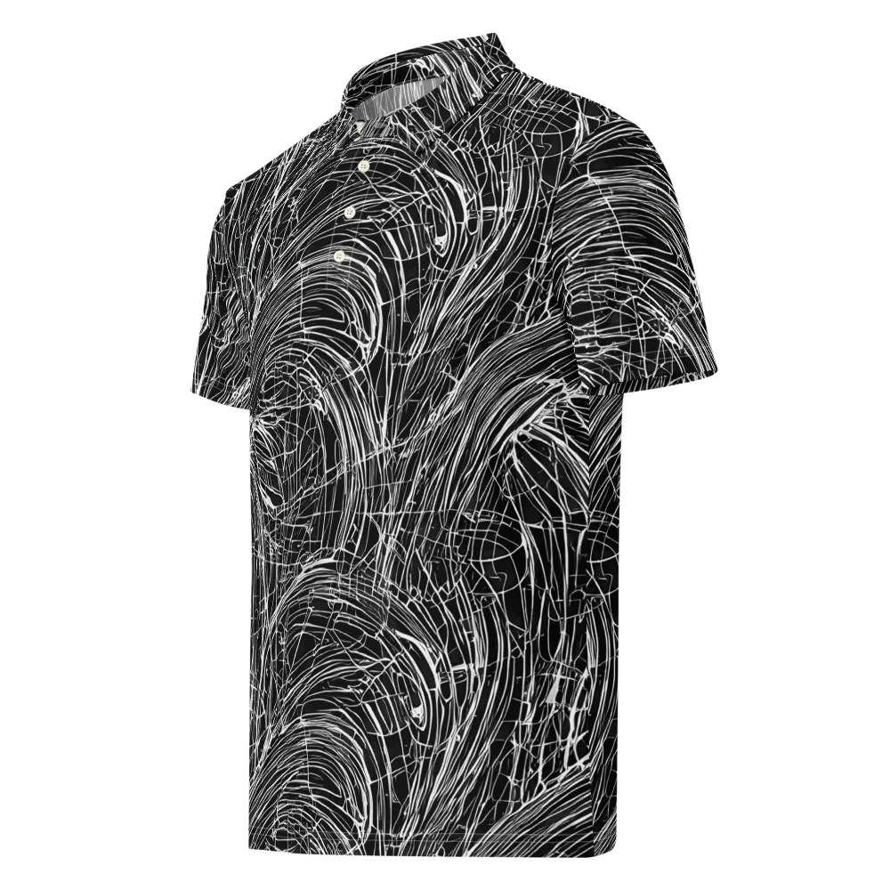 Biomech Spiral on Men's Slim Fit Polo Shirt — Left Front