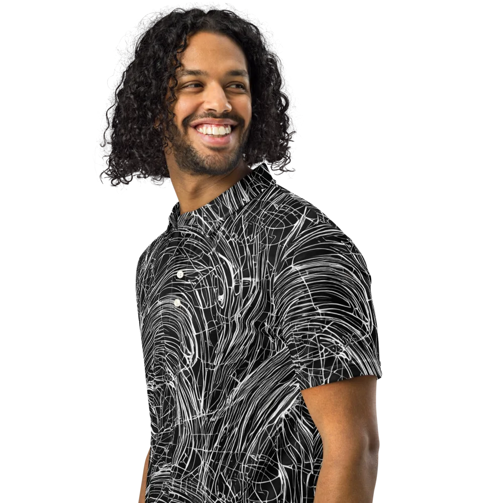 Biomech Spiral on Men's Slim Fit Polo Shirt — Left Front