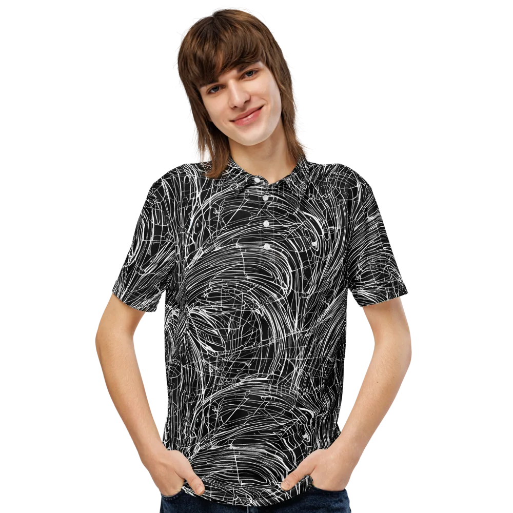 Biomech Spiral on Men's Slim Fit Polo Shirt — Front