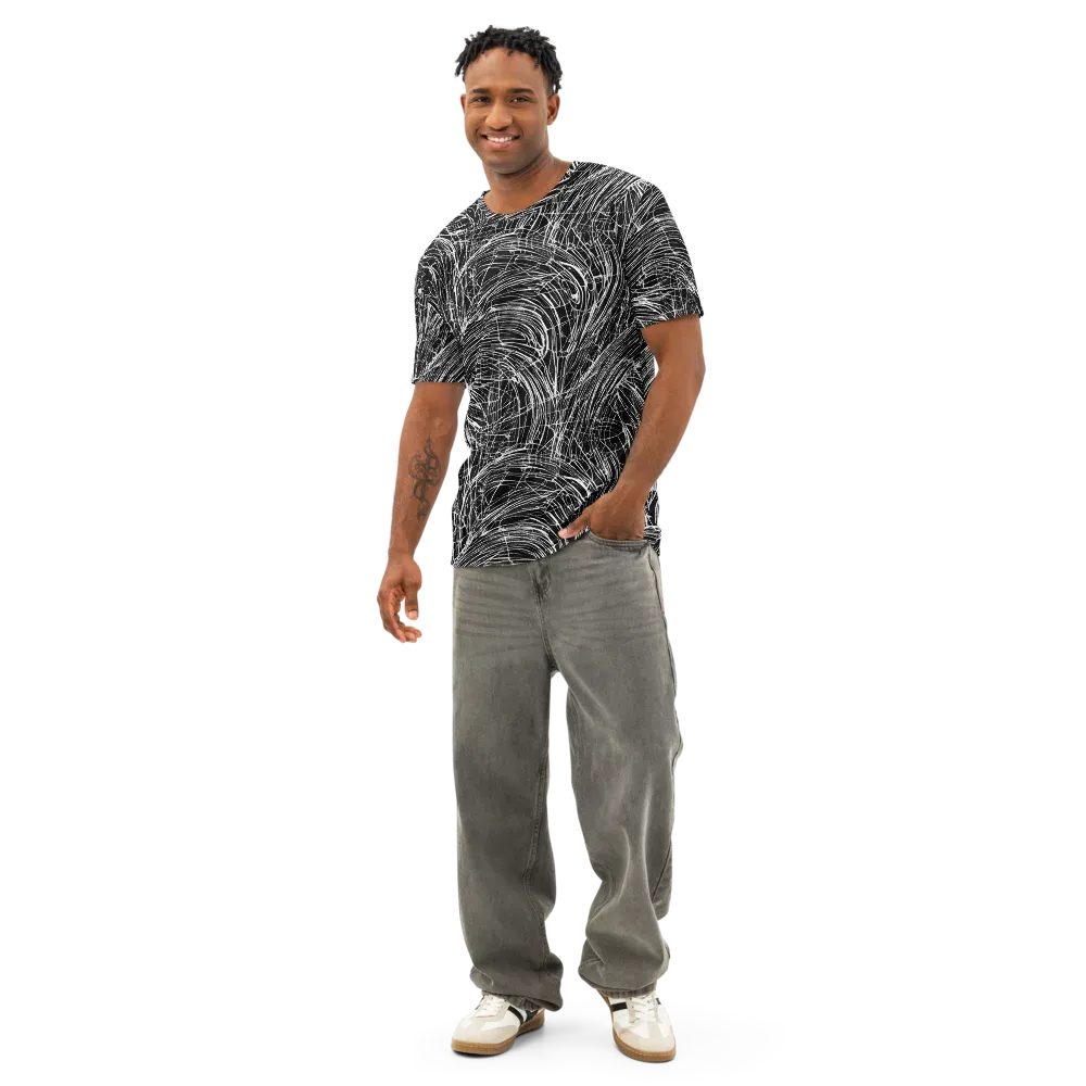 Biomech Spiral on Men's Cotton Crew Neck T-Shirt — Front