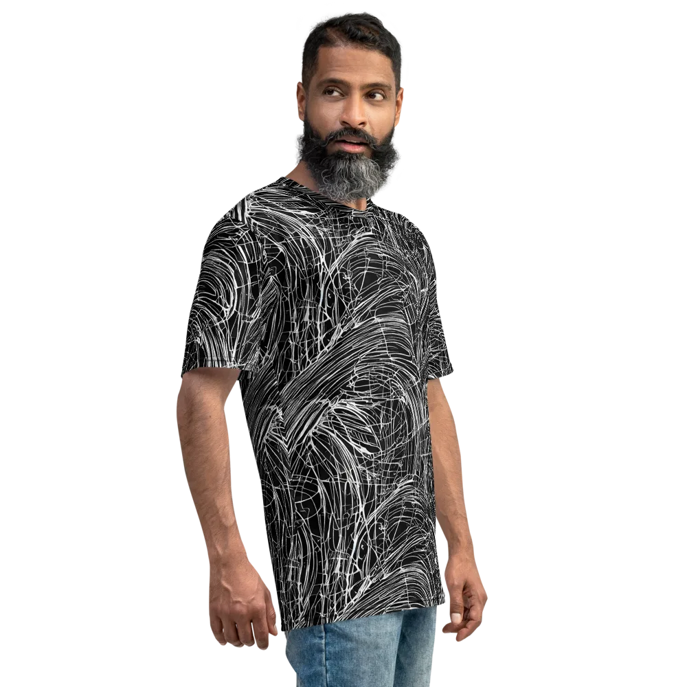 Biomech Spiral on Men's Crew Neck T-Shirt — Right