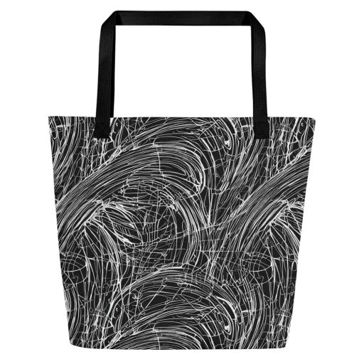 Biomech Spiral on a Large Tote Bag W/ Pocket