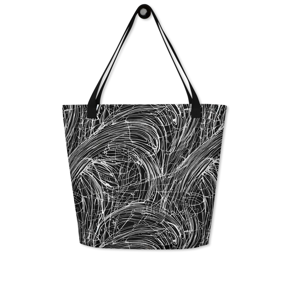Biomech Spiral on Large Tote Bag W/ Pocket — Front