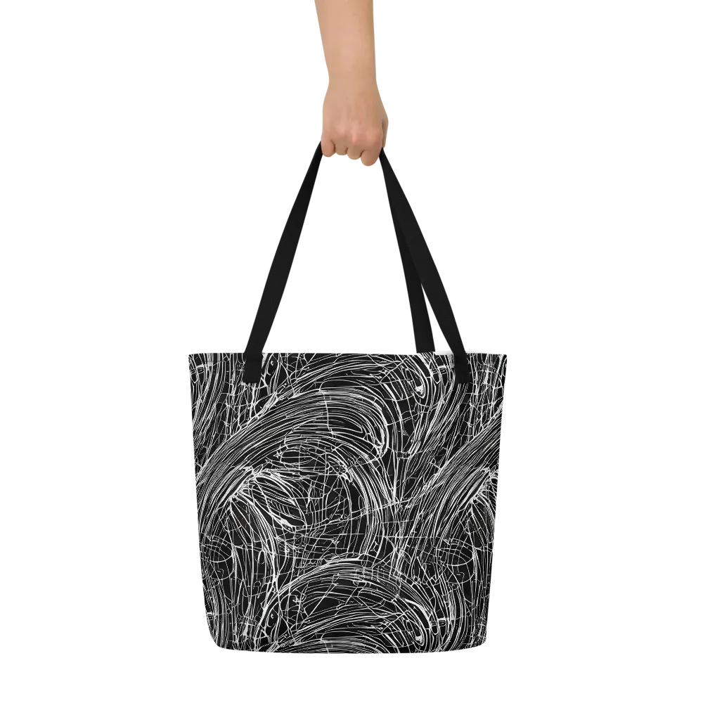 Biomech Spiral on Large Tote Bag W/ Pocket — Front