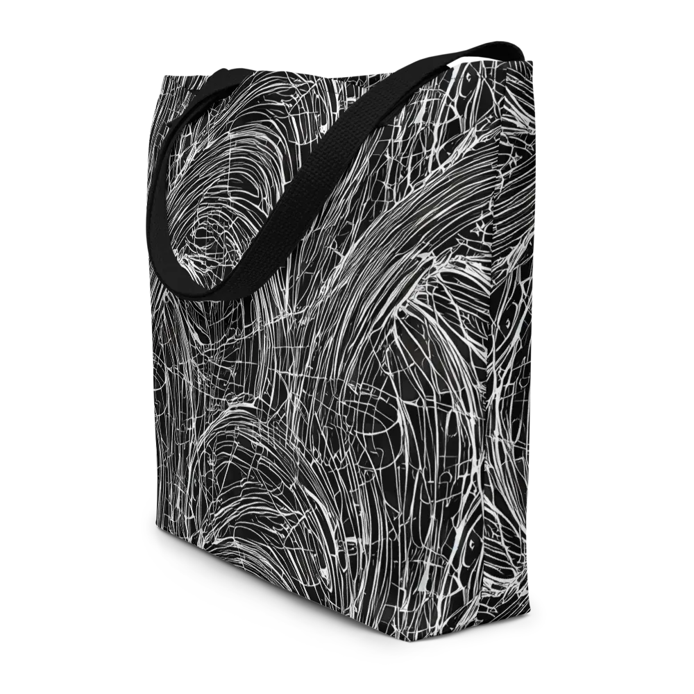 Biomech Spiral on Large Tote Bag W/ Pocket — Front