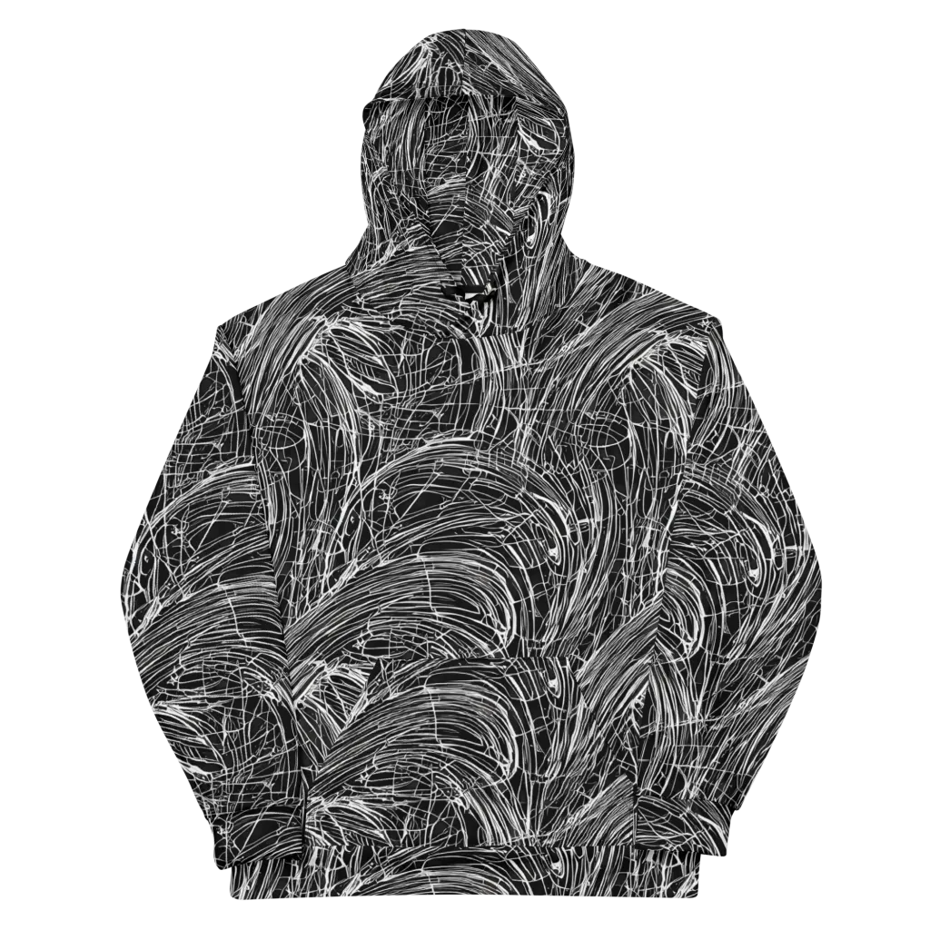 Biomech Spiral on Cotton Hoodie — Front