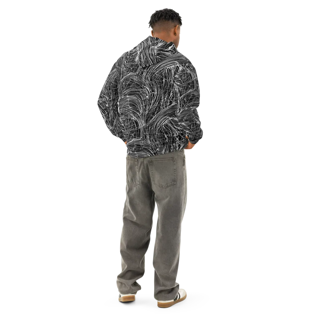 Biomech Spiral on Cotton Hoodie — Back