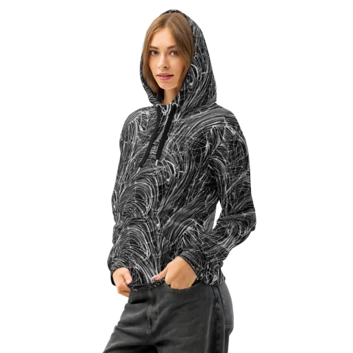 Biomech Spiral on a Cotton Hoodie