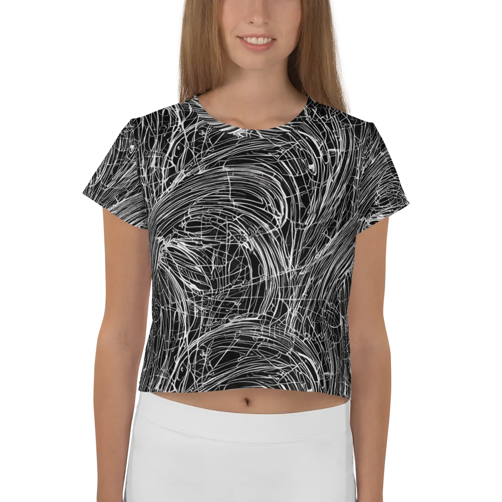 Biomech Spiral on Crop Tee — Front